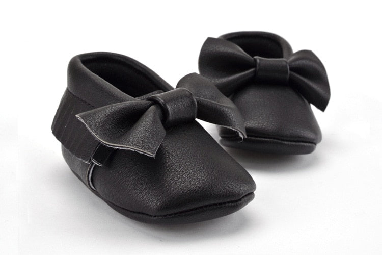 Sapato Laço sapatinho Loja Click Certo Preto 0-6 meses 11cm