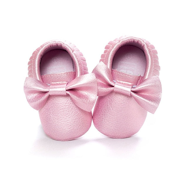 Sapato Laço sapatinho Loja Click Certo Rosa 0-6 meses 11cm