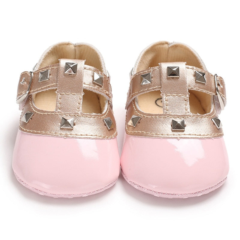 Sapato Verniz com Spike sapato Loja Click Certo Rosa 0-6 Meses - 11cm