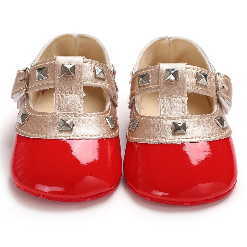 Sapato Verniz com Spike sapato Loja Click Certo Vermelho 0-6 Meses - 11cm