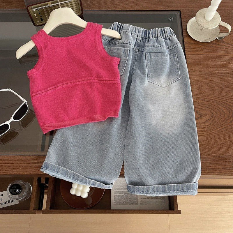 Conjunto Rosa con jeans