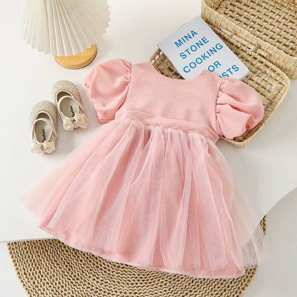 Vestido Infantil de Tul y Encaje