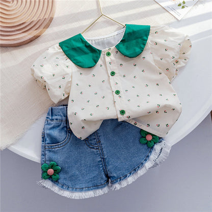 Conjunto Infantil de Verano con Flores