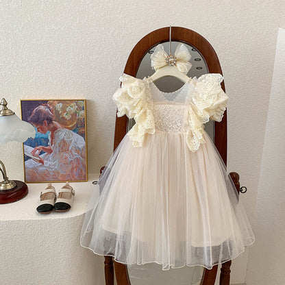 Vestido Infantil de Tul con Encaje