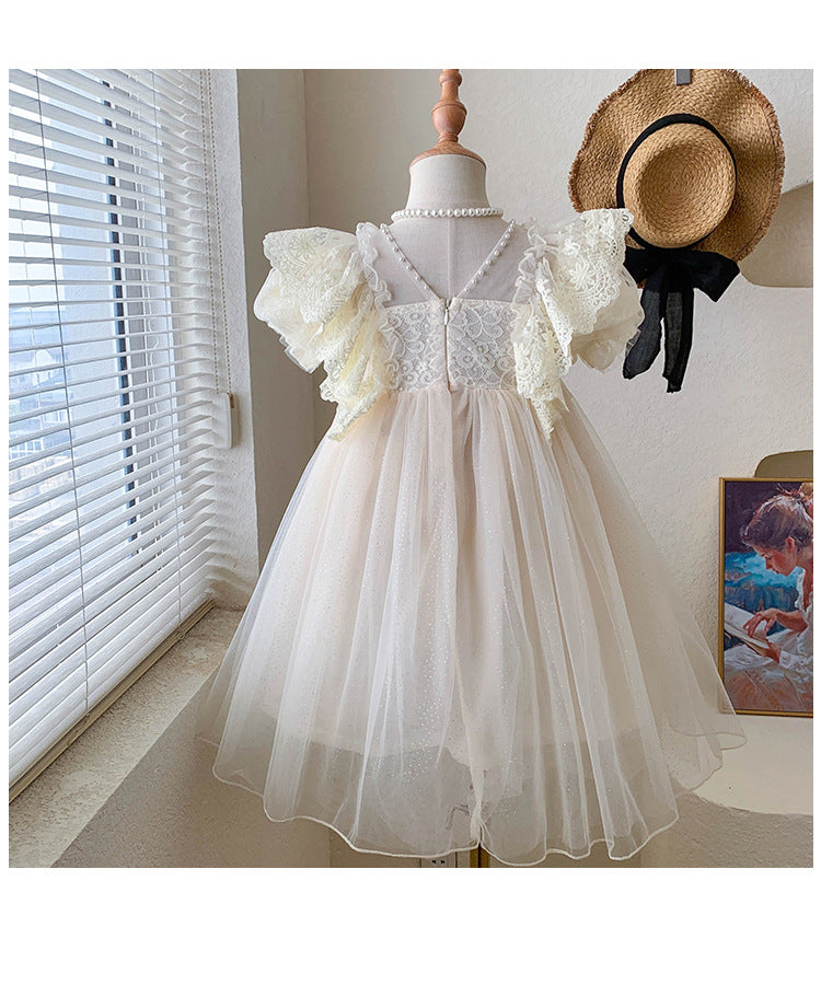 Vestido Infantil de Tul con Encaje