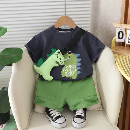 Conjunto de dinosaurios con bolsa.