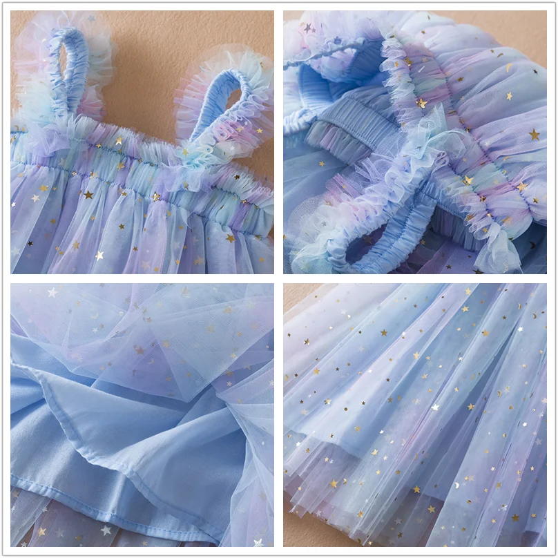 Vestido Infantil Tul Estrellas