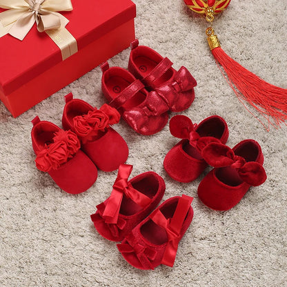 Zapatillas navideñas rojas