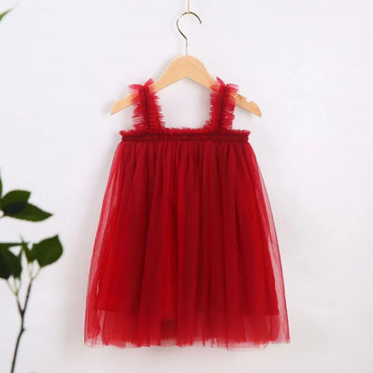 Vestido en tonos de rojo