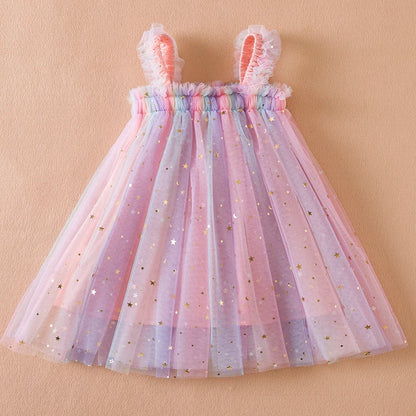 Vestido Infantil Tul Estrellas