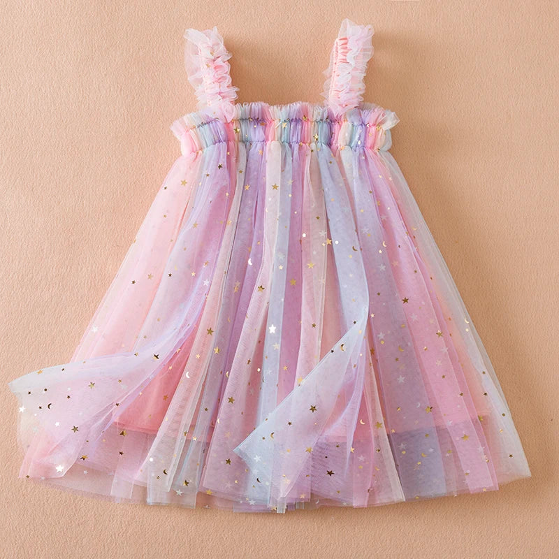 Vestido Infantil Tul Estrellas