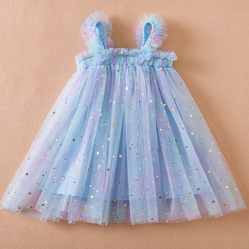 Vestido Infantil Tul Estrellas