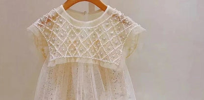 Vestido Infantil Glitter Volantes