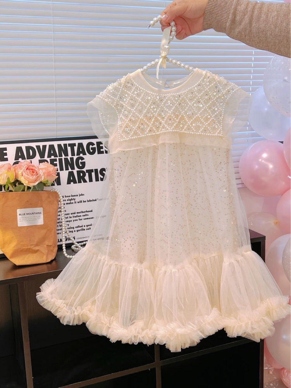 Vestido Infantil Glitter Volantes