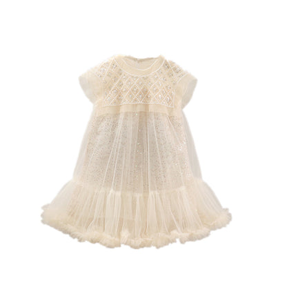 Vestido Infantil Glitter Volantes