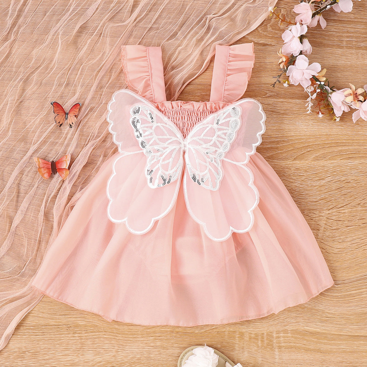 Vestido Infantil Tul Mariposas