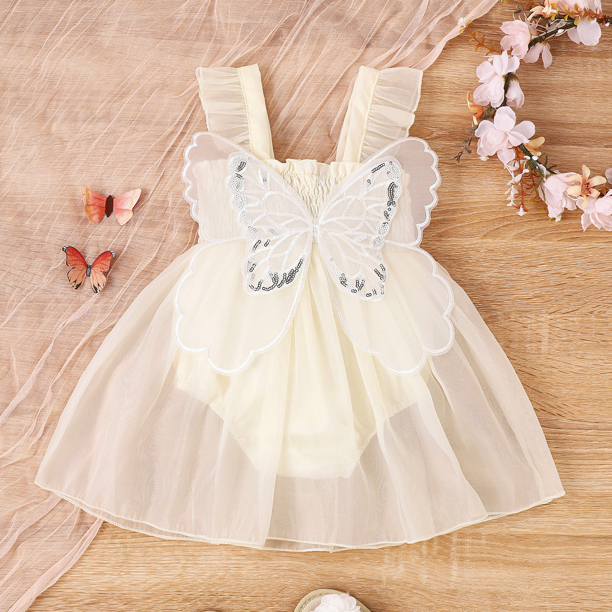 Vestido Infantil Tul Mariposas