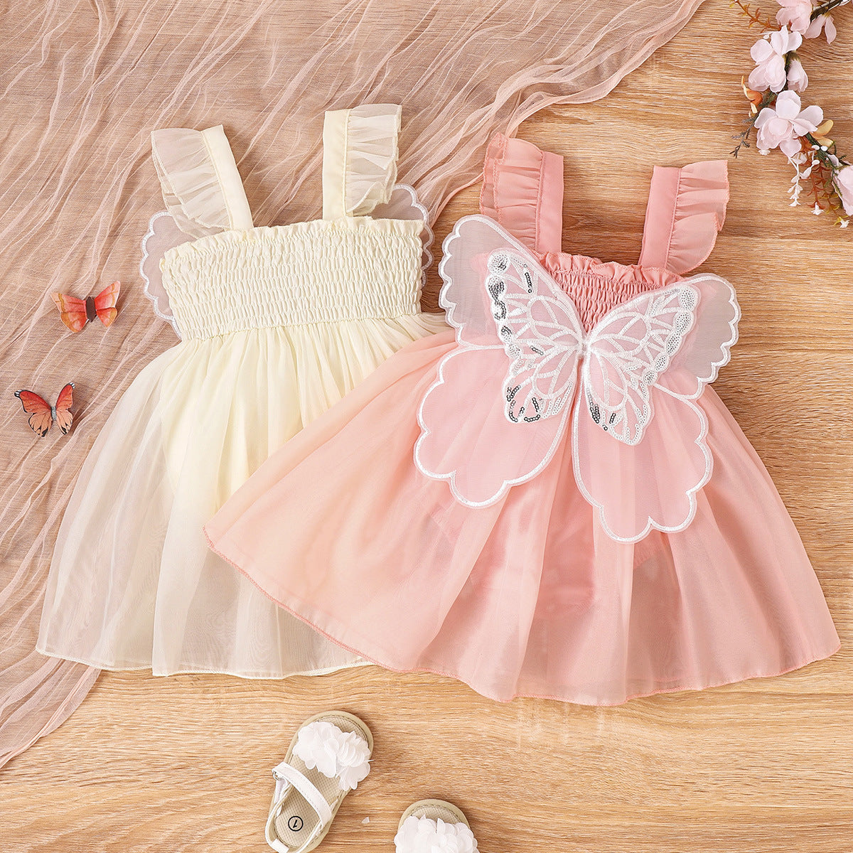 Vestido Infantil Tul Mariposas