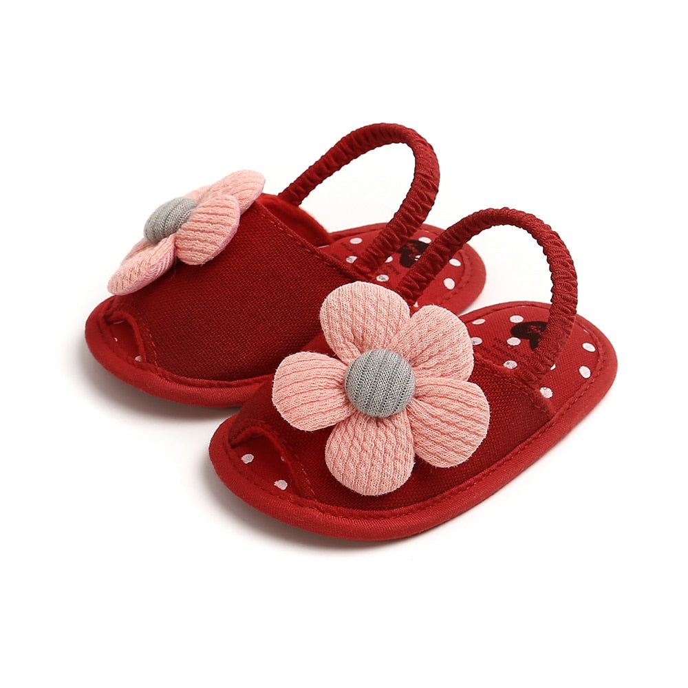 Chinelo Flores Chinelo Loja Click Certo Vermelho 0-6 Meses 11cm 