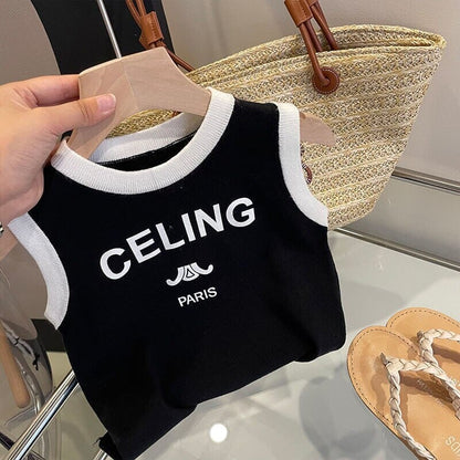 Conjunto Infantil Feminino Regata e Saia Plíssada Loja Click Certo 