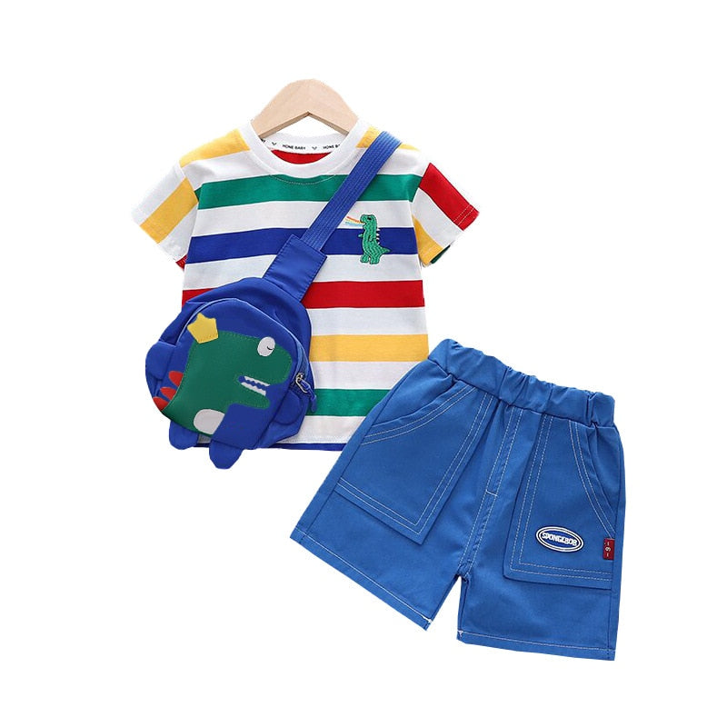 Conjunto Infantil Masculino Dino + Bolsa conjunto Loja Click Certo 