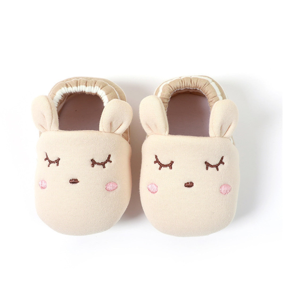 Pantufas Fofas Bichinhos Pantufa Loja Click Certo Coelho Bege 0-6 Meses 11cm 