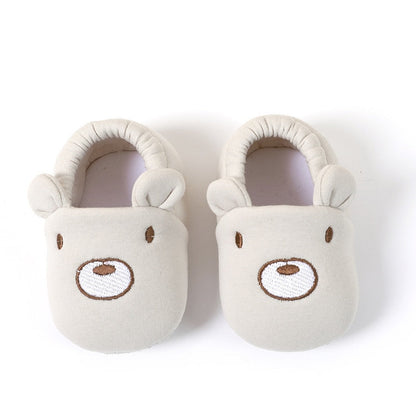 Pantufas Fofas Bichinhos Pantufa Loja Click Certo Urso Bege 0-6 Meses 11cm 