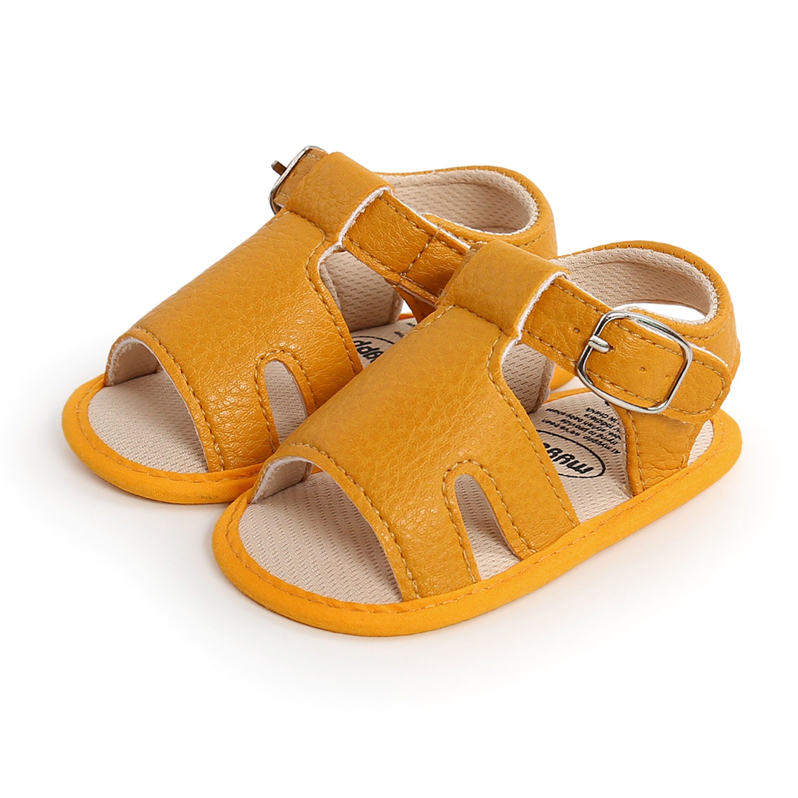 Sandália Confort Antiderrapante Sandália Loja Click Certo Amarelo 0-6 Meses 11cm 