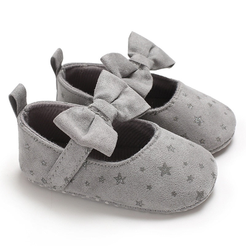 Sapatilha Estrelinhas sapatos Loja Click Certo Cinza 0-6 meses 11cm 