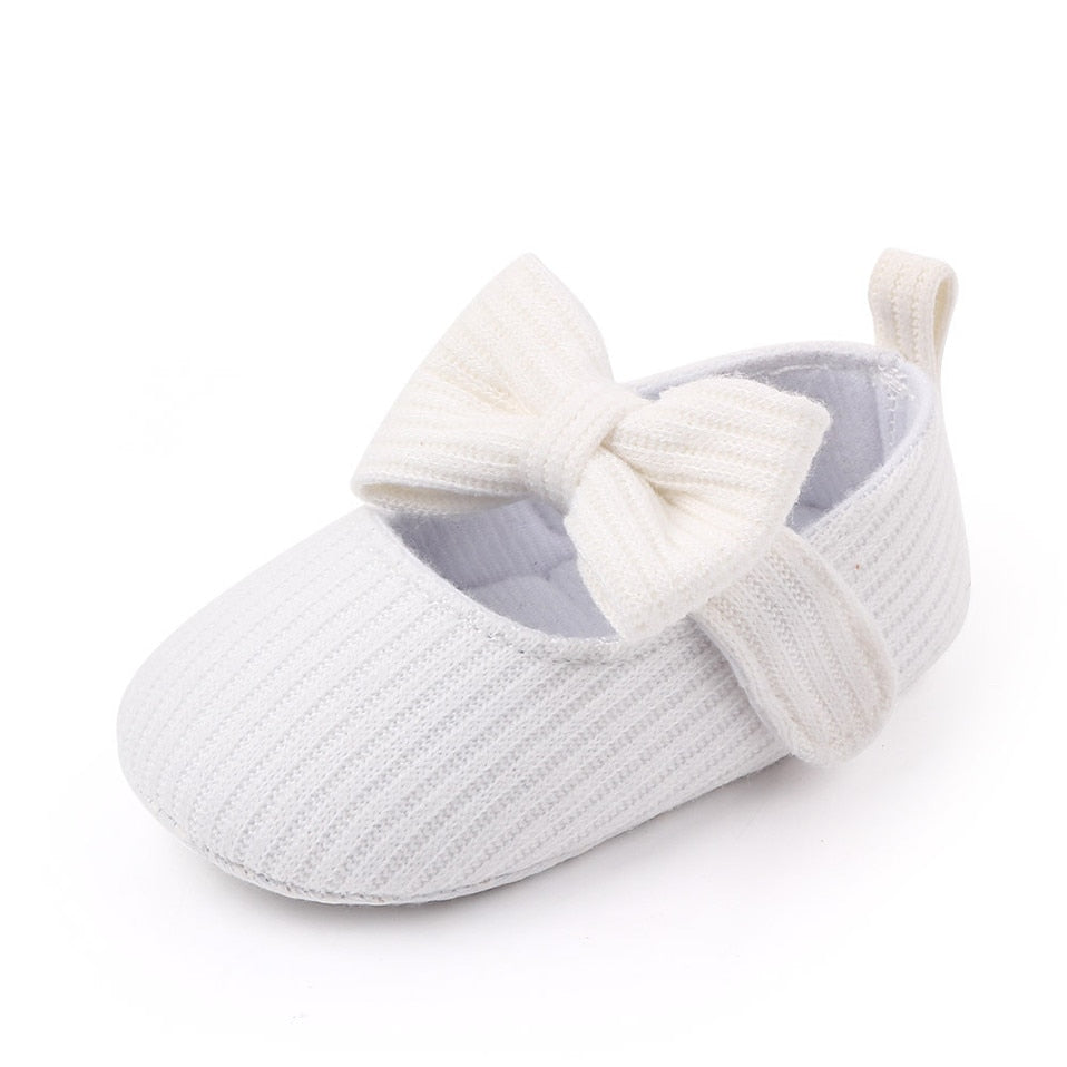 Sapatilha Linho Laço sapatos Loja Click Certo Branco 0-6 meses 11cm 