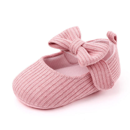 Sapatilha Linho Laço sapatos Loja Click Certo Rosa 0-6 meses 11cm 