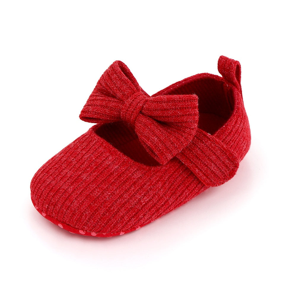 Sapatilha Linho Laço sapatos Loja Click Certo Vermelho 0-6 meses 11cm 