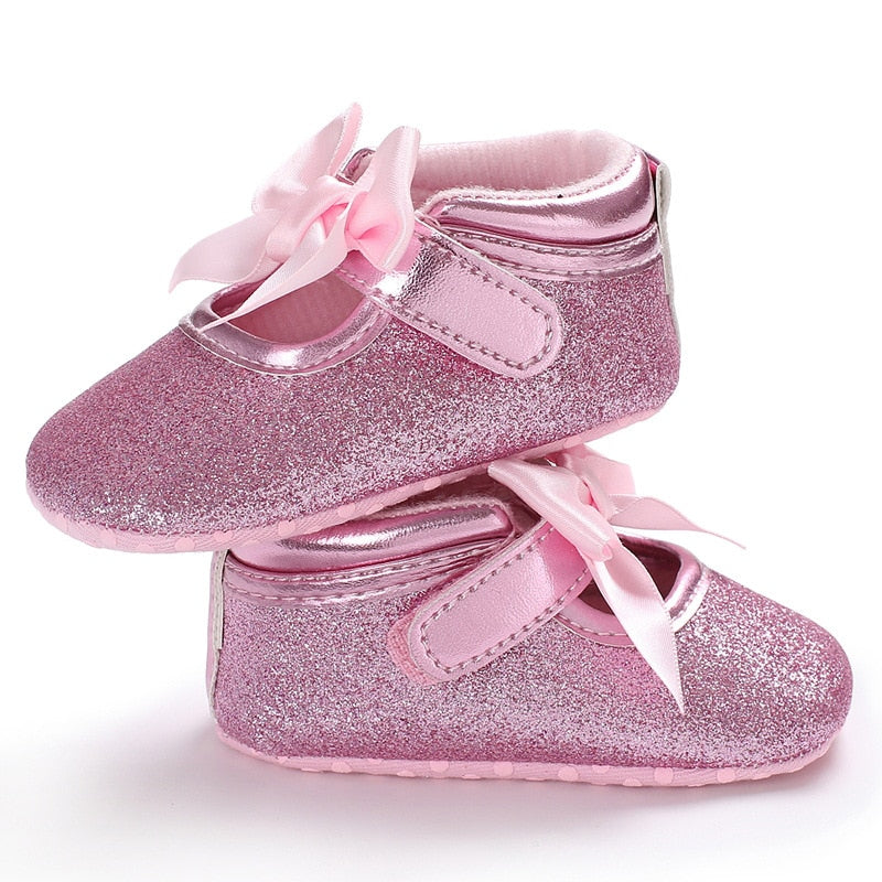 Sapato Gliter sapatilha Loja Click Certo Rosa 0-6 Meses 