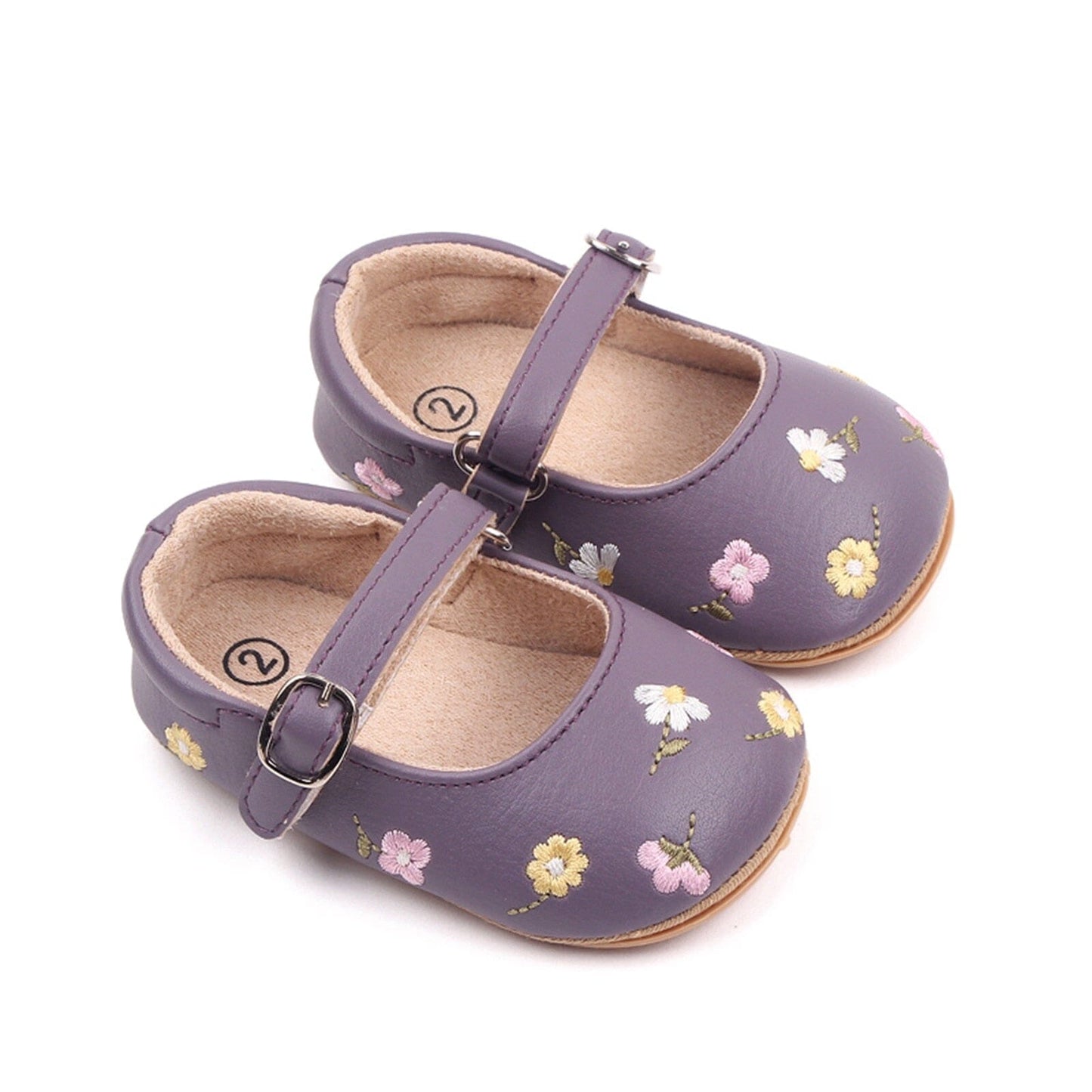 Sapato Infantil Feminino Flor Cintinho Loja Click Certo Roxo 0-6 Meses 