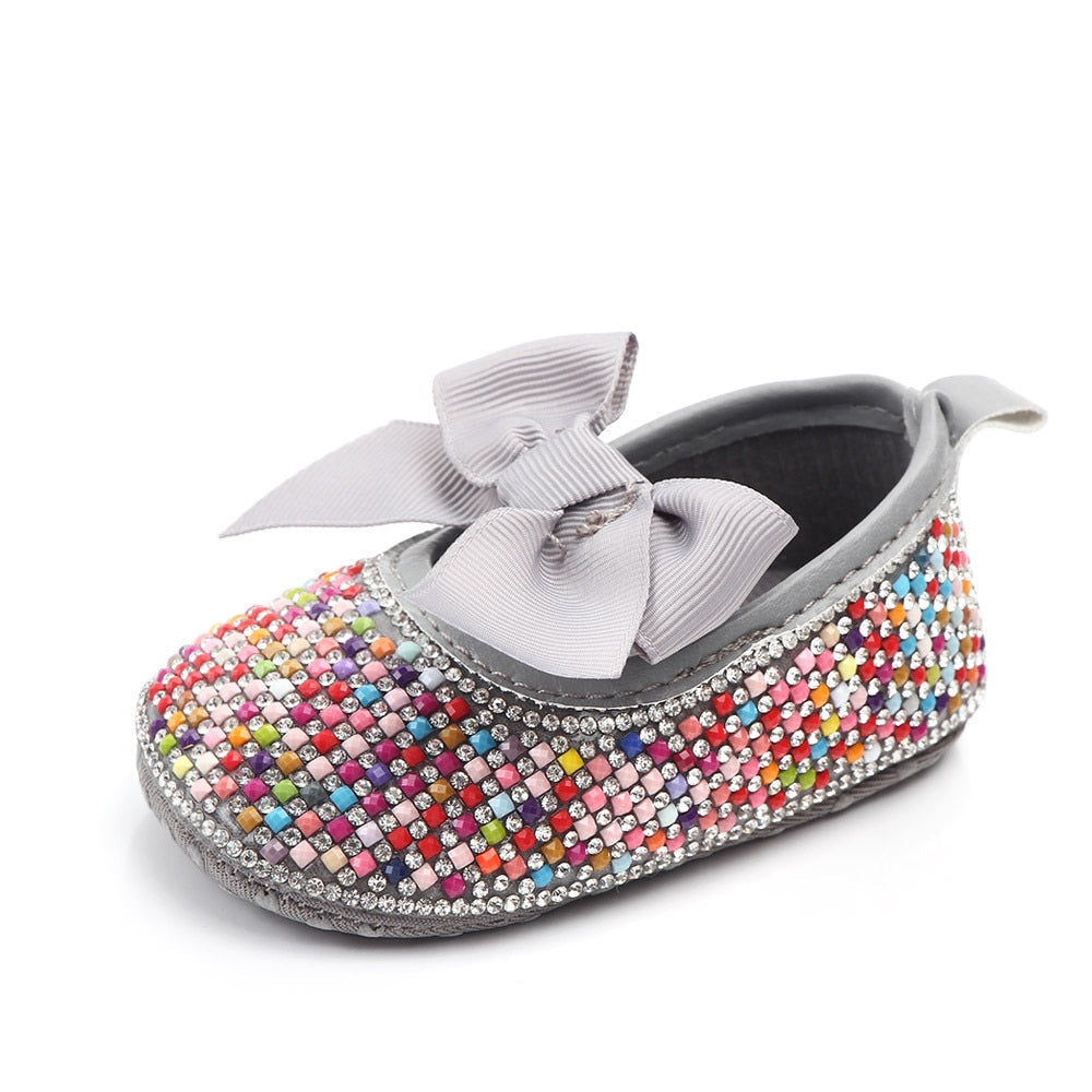 Sapato Pedras sapatos Loja Click Certo Prata Colorido 0-6 Meses 11cm 