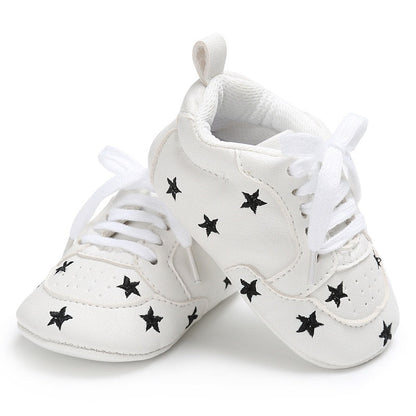 Tênis Bordado Tênis Loja Click Certo Estrelas Pretas 0-6 meses 11cm 