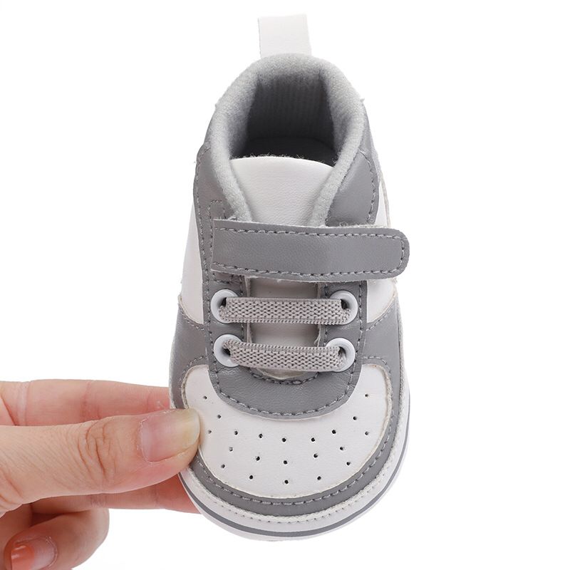 Tênis NK tenis Loja Click Certo Cinza e Branco 0-6 Meses 11cm 