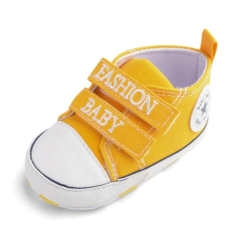 Tênis Star Velcro Duplo tenis Loja Click Certo Amarelo 0-6 Meses 11cm 