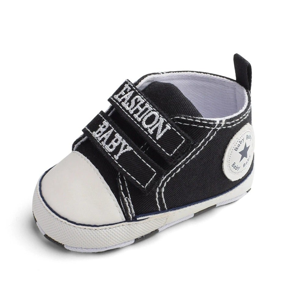 Tênis Star Velcro Duplo tenis Loja Click Certo Preto 0-6 Meses 11cm 