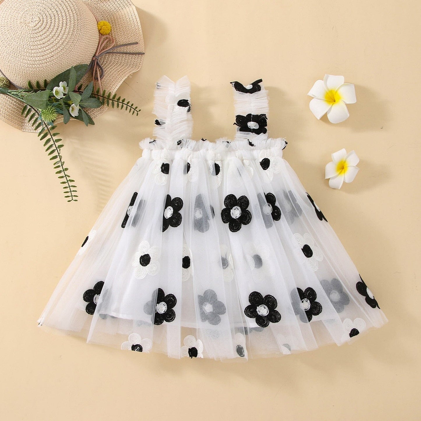 Vestido Infantil Bordado e Tule Loja Click Certo 