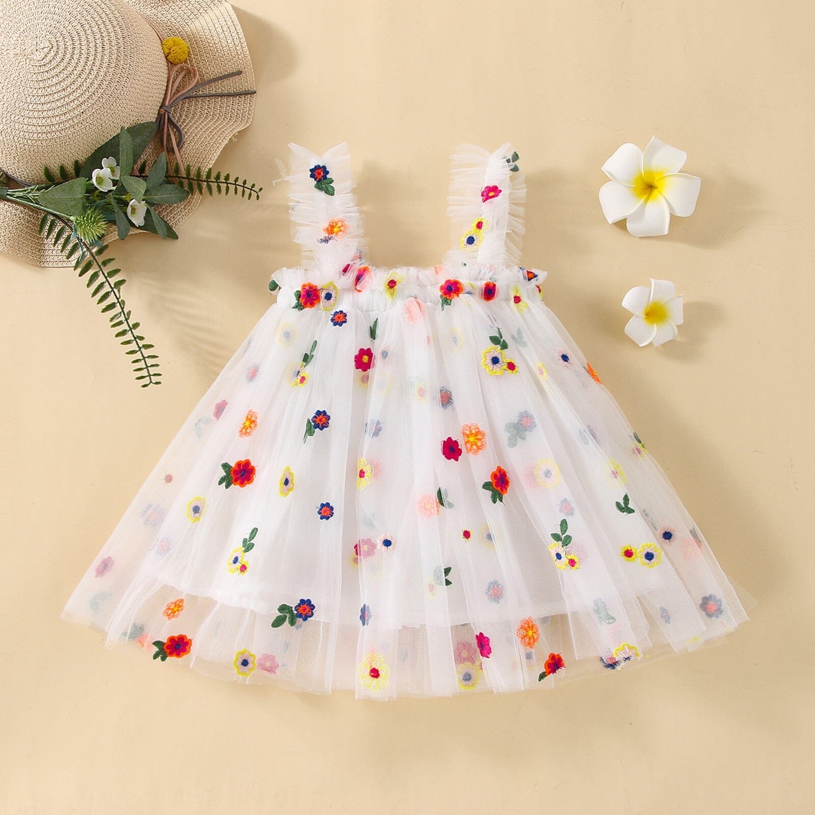 Vestido Infantil Bordado e Tule Loja Click Certo 