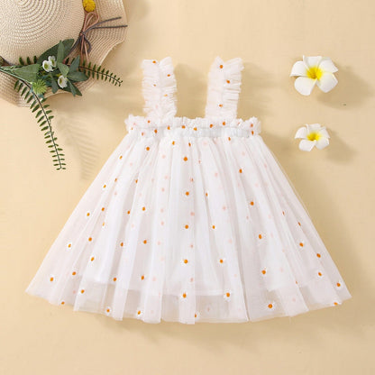 Vestido Infantil Bordado e Tule Loja Click Certo 