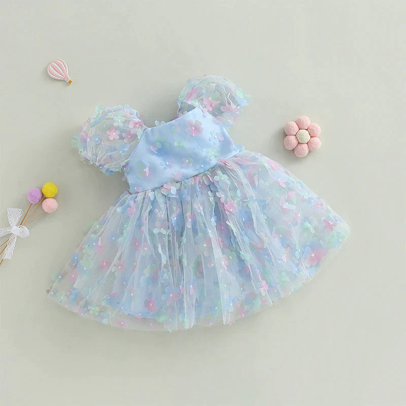 Princess dress, tulle dress with puffed sleeves Butterfly