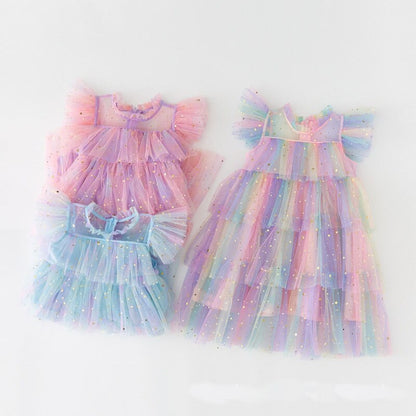 Vestido Infantil Babados Tule 