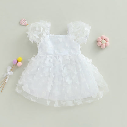 Princess dress, tulle dress with puffed sleeves Butterfly