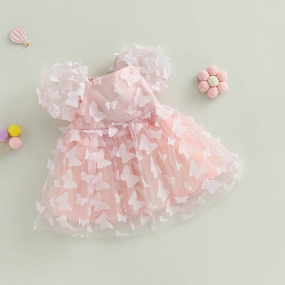 Princess dress, tulle dress with puffed sleeves Butterfly