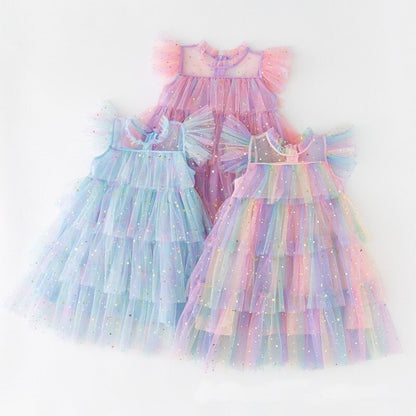 Vestido Infantil Babados Tule 