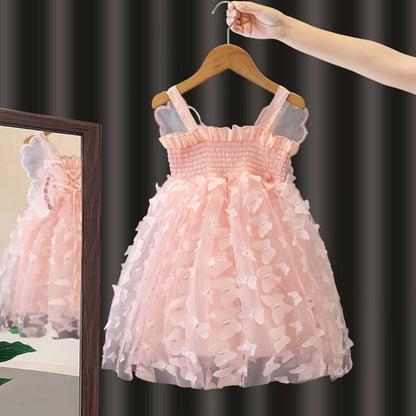 Vestido infantil com asas de borboleta