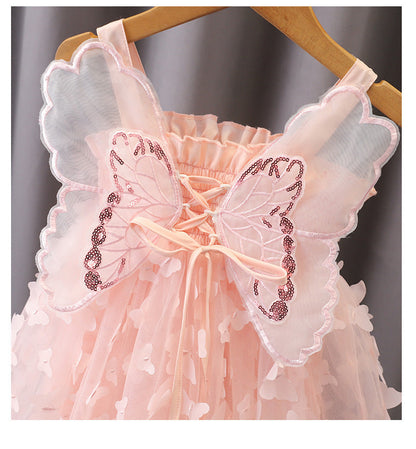 Vestido infantil com asas de borboleta