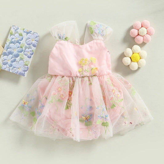 Body Infantil Feminino Bordado e Tule 